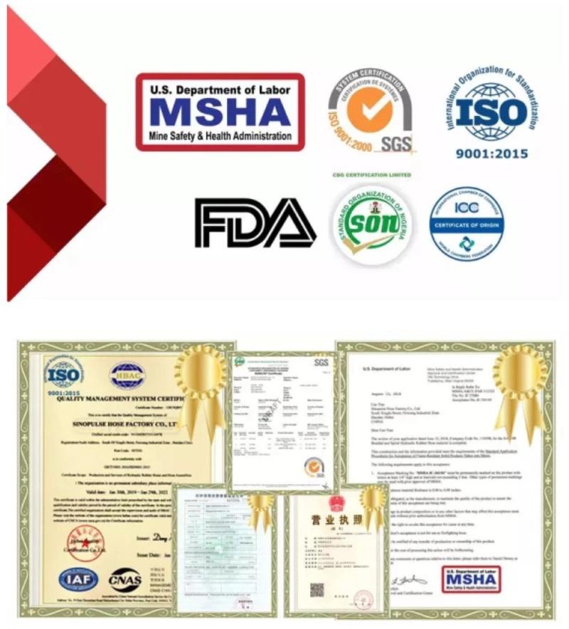 Msha Certificated SAE100 R5 Hydraulic Rubber Hose Textile Covered One Layer Steel Wire Braided