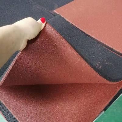 Red Gym Mats Rubber Floor Tiles for Gym Rooms, Playground