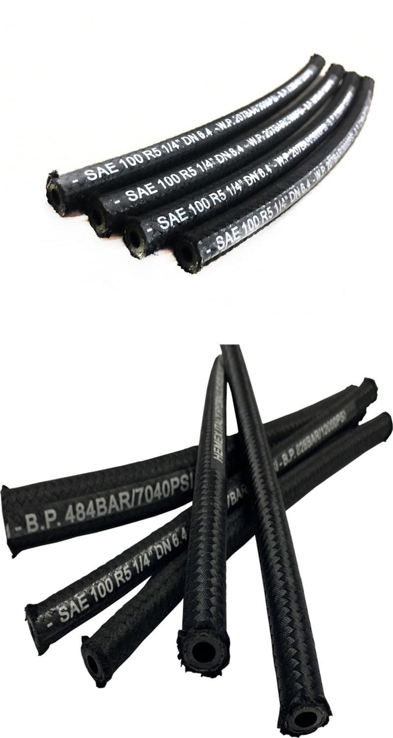 Msha ISO Certificated Steel Wire Braided Textile Covered Hydraulic Hose R5