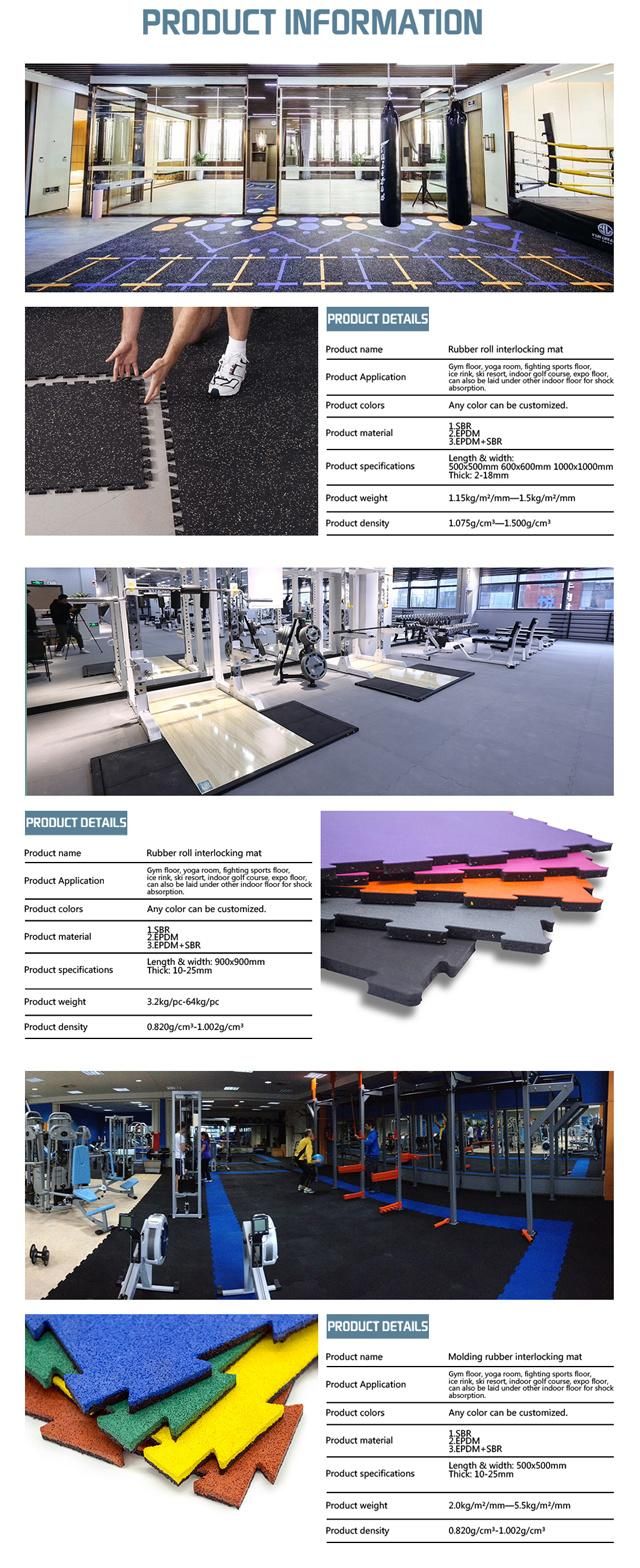 High Density EPDM/SBR Rubber Tiles Interlocking Gym Rubber Floor Mat