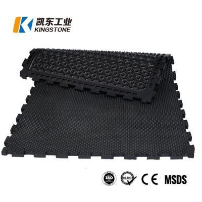 Chinese Factory Anti Slip Cow Horse Stable Stall Alley Milking Rubber Mat with Dlg