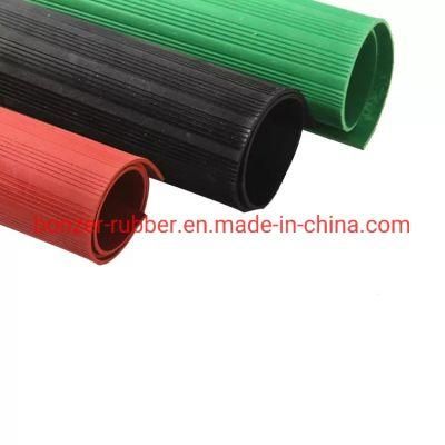 Anti-Slip Waterproof 3-8mm Fine Ribbed Rubber Mat Flooring Rubber Sheet