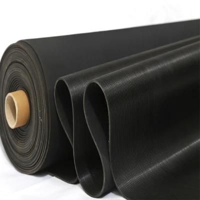 Fine Ribbed Corrugated Rubber Sheet Rubber Floor Mat for Power Stations