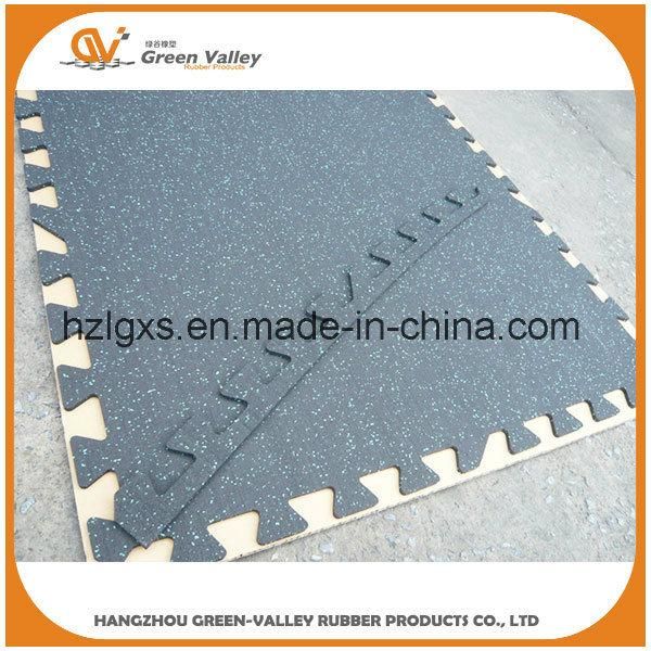 2 Layers High Density Smooth Top Flecks Gym Fitness Interlocking Rubber Flooring Mats