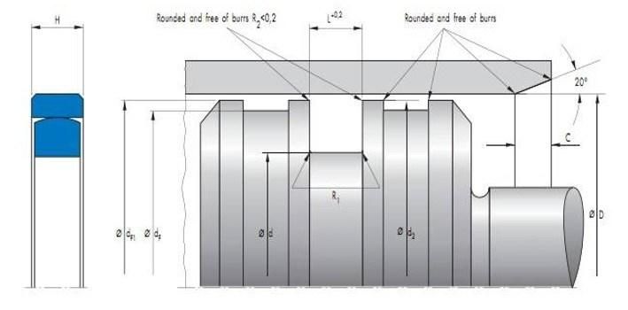 Omk-S/Ok Type Double Acting Hydraulic Cylinder Piston Seal