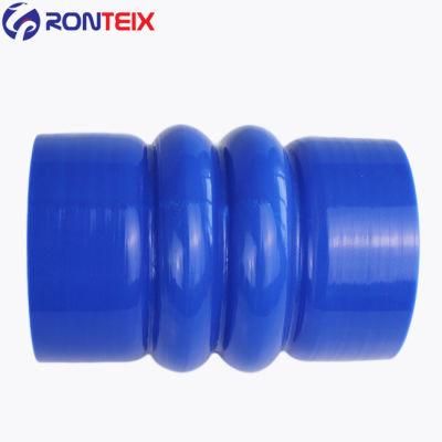 High Performance Blue Color 3 Rings Hump Silicone Hose