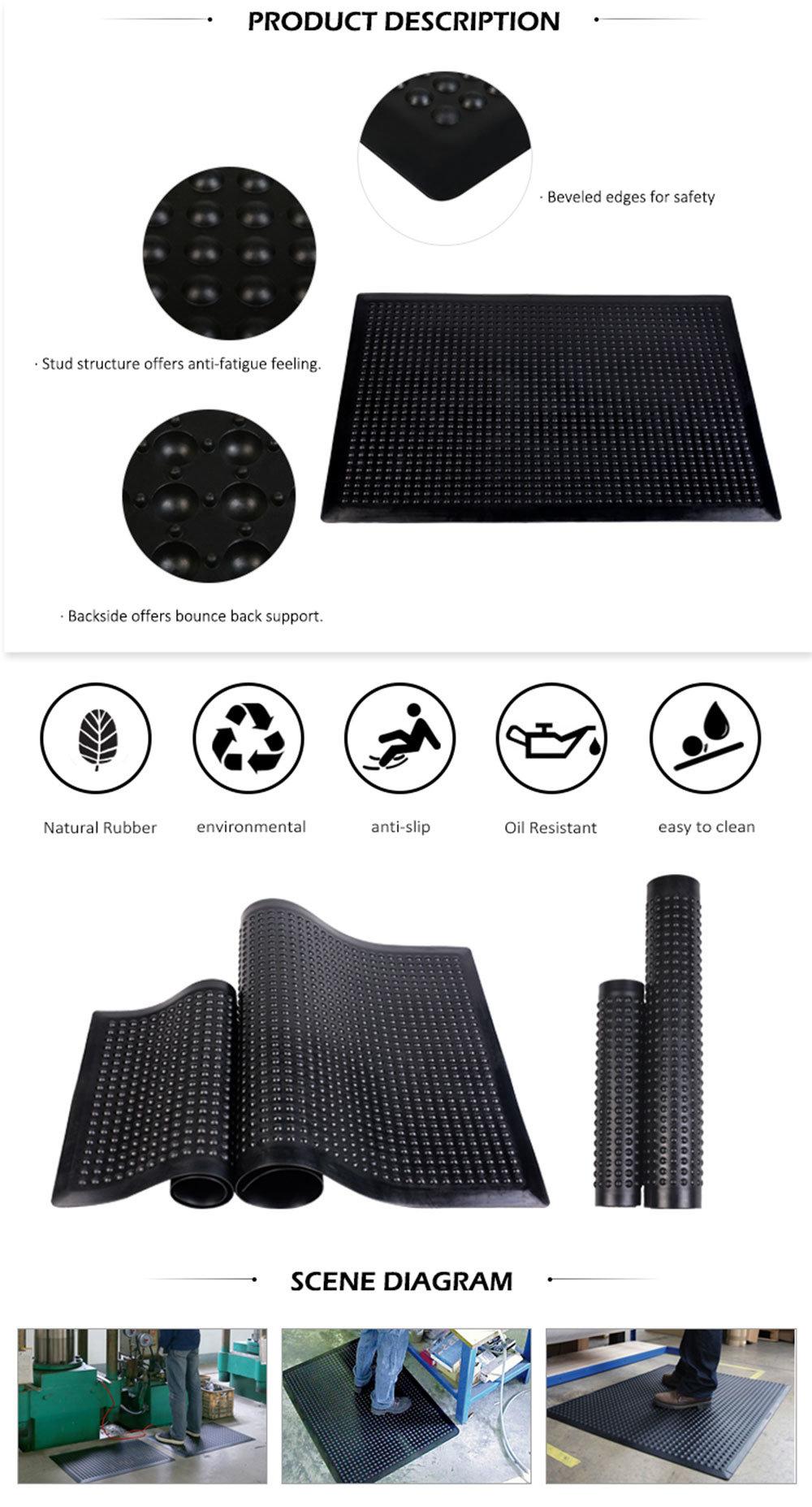 Glossy Bubbles Top Anti-Fatigue Rubber Cushion Mat