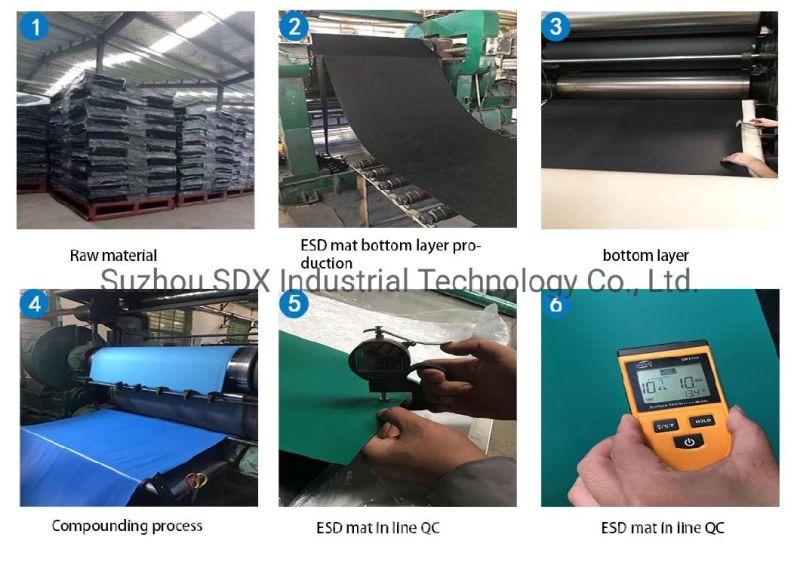 2mm Blue Anti-Static Grounding Mat ESD Table Rubber Workbench Matting Roll Antistatic ESD Mat for Cleanroom