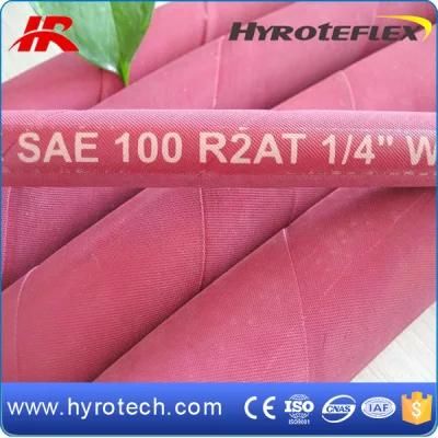 Red Color Wrapped DIN En853 2sn/R1at Hydraulic Hose