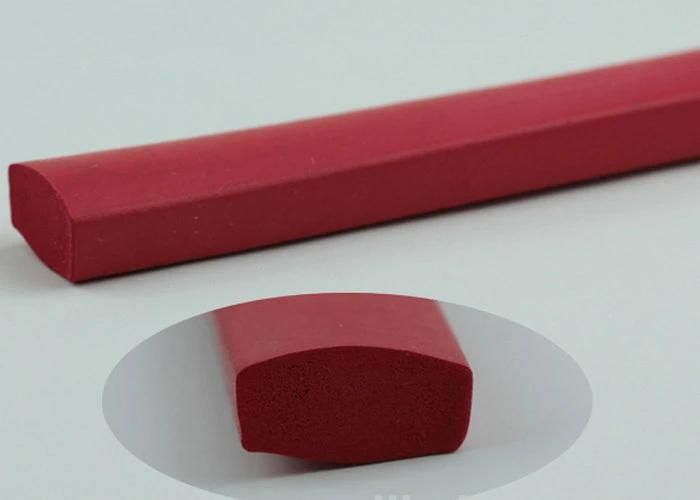 Closed Cell Silicone Sponge Extrusion, Silicone Sponge Profile, Silicone Sponge Cord with Red Color