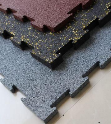EPDM Rubber Flooring Interlock Colorful Fleck Rubber Gym Mat