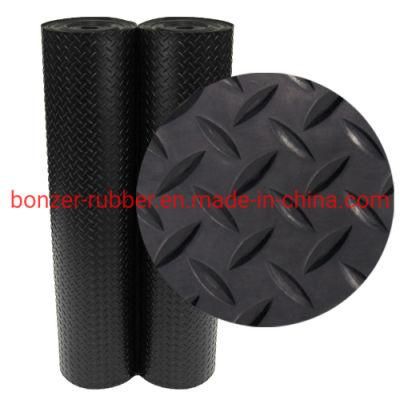 3mm Thickness Diamond Willow Thread Anti Slip Rubber Mat Rubber Sheet with SBR Nr Material