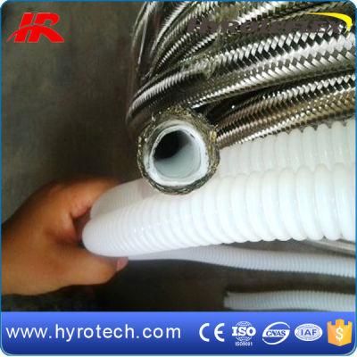 Convoluted SS304 Stainless Steel Braided Flexible Teflon Hose
