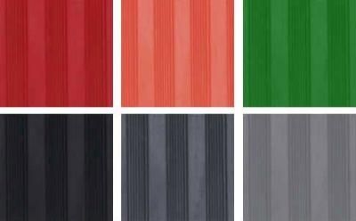 Red, Green, Grey, Black Wide &amp; Fine Ribbed Rubber Sheet