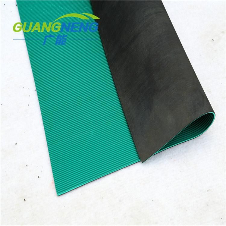 Composite Green Surface+ Black Anti Slip Ribbed Rubber Flooring