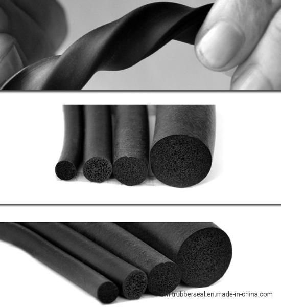 Round Soft Silicone FKM Cr EPDM Rubber Seal Cord Closed Cell Extruded Foam Sponge Elastic O Ring Cord