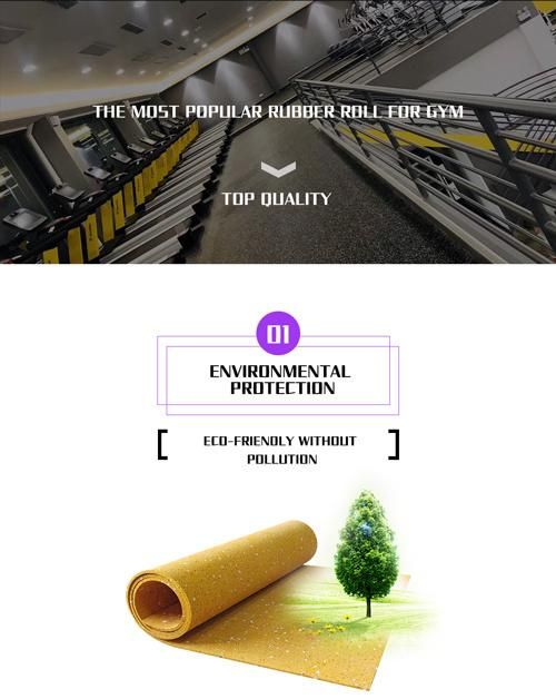 Anti-Shock Rubber Flooring Rolls Rubber Mats for Gym