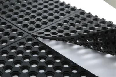 Anti Fatigue Product-Interlocking Rubber Mat with Drainage Hole Kitchen Mat Prevention Tiredness