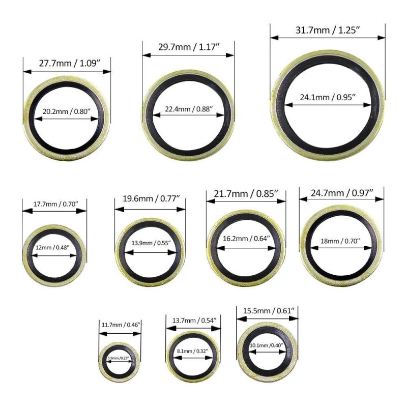 Rubber Metal Bonded Seal Washer Bonded Seal Bonded Seal Washer