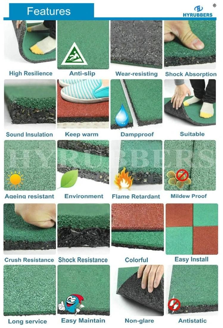 Rubber Sports Floor Mat Safety Rubber Flooring Tiles