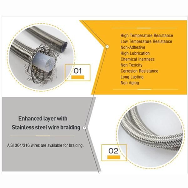 1/2′′ AISI Stainless PTFE Hose with Smooth Bore