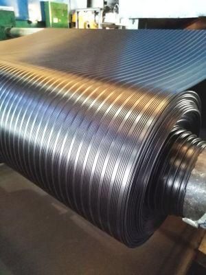3-8mm Black Wide/Broad Ribbed Rubber Sheets/Matting Rolls Couurgated Sheets