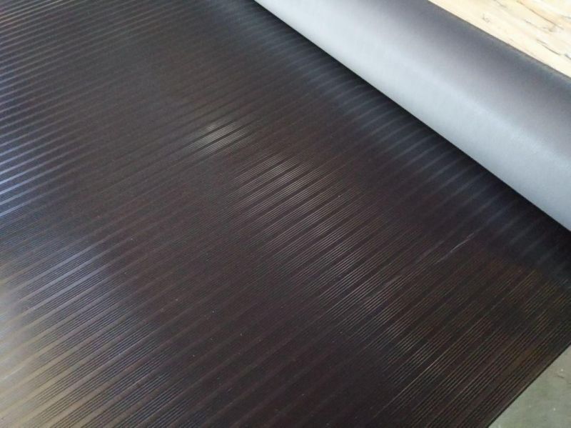 Black 3-8 mm Thickness Composite Ribbed Rubber Mat/Rubber Sheet