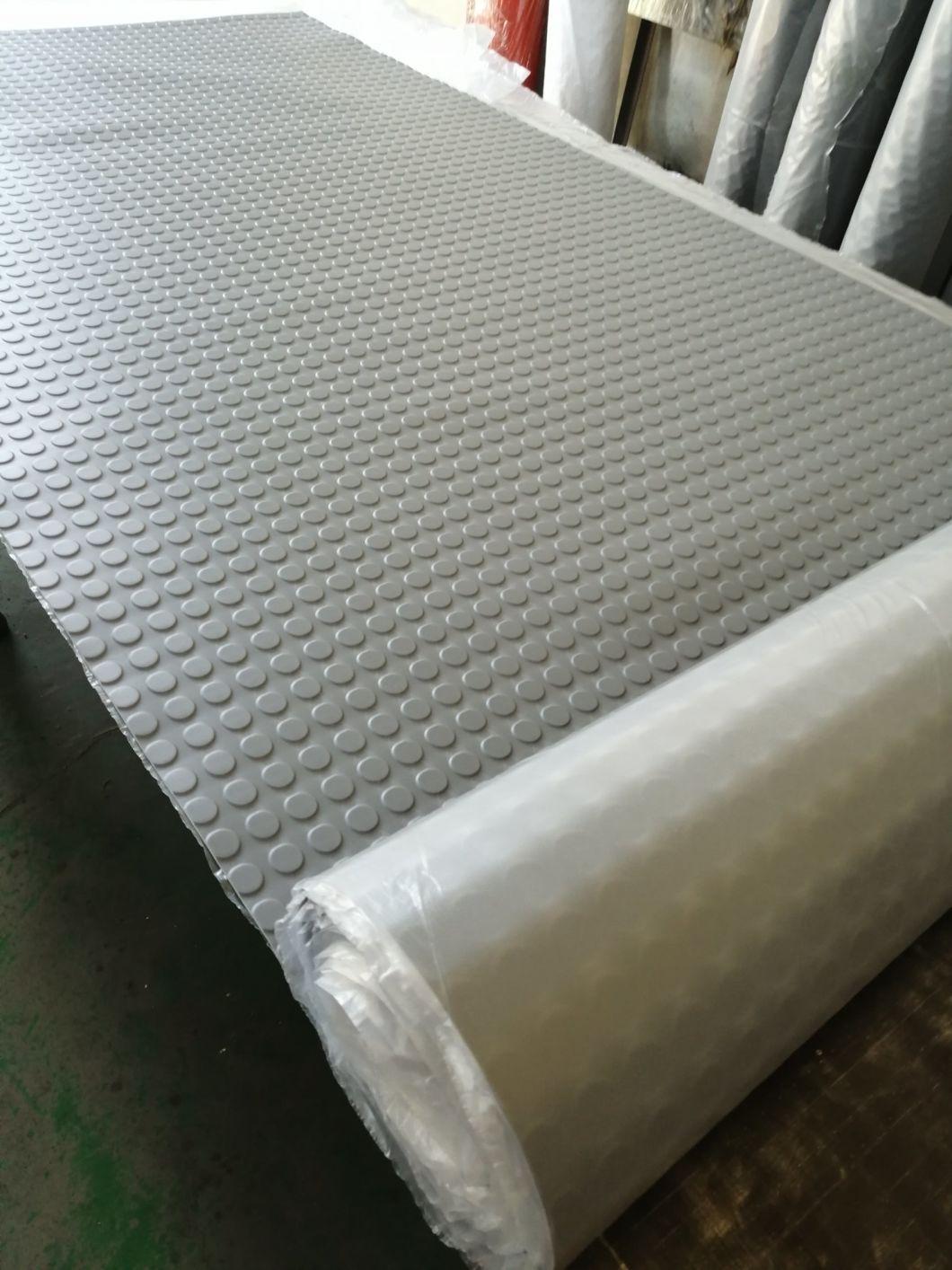 Gray Anti-Slip Rolled Rubber Floor Mats Round Stud Rubber Sheet