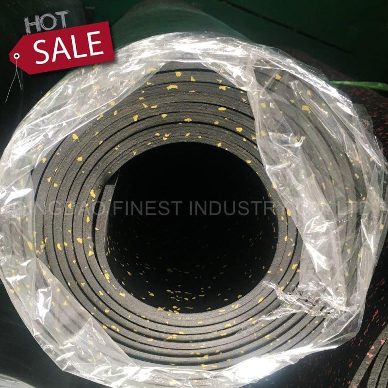 Waterproof EPDM Crossfit Gym Noise Reduction Rubber Flooring Rolls / Interlocking
