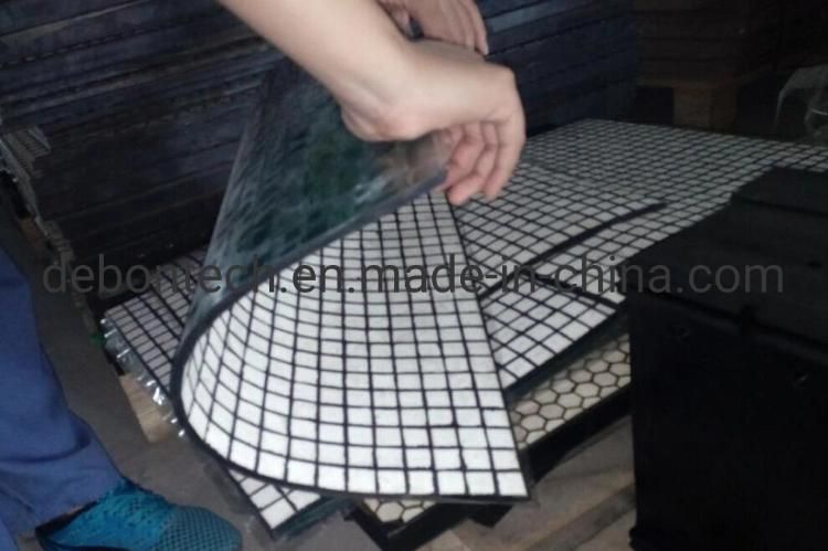 Urethane Parts Mining Equipment Rubber Lining Ceramic Tile Mat