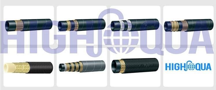Smooth Surface NBR Nr Flexible Rubber Hose for Flushing Withsae 100 R1at Hydraulic Hose