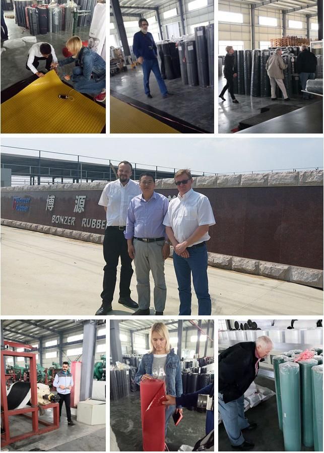 China 3-15 MPa Industrial Oil-Resistant Fireproof Cr Neoprene Rubber Sheet Flooring Mat Rubber Floor
