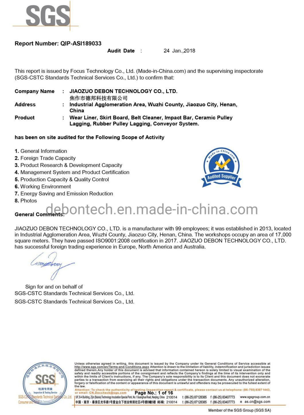 Conveyor Belt Skirt Board Dual Lipped Polyurethane Rubber Skirting