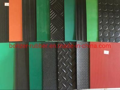 China 3 MPa Anti-Slip Coin/Diamond/ Orange Peel/Wide/Fine Ribbed Pattern Waterproof Rubber Flooring Matting Rubber Sheet