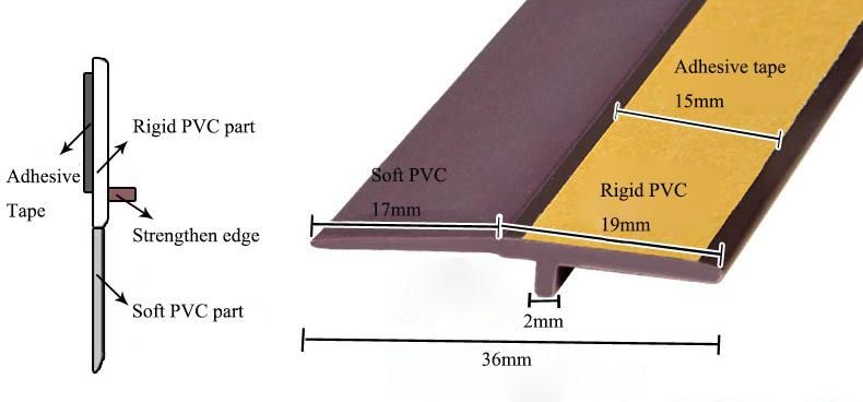 Adhesive Backed Weather Strip PVC Door Bottom Seal Sweep