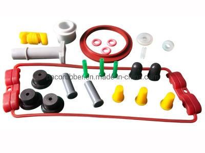 Waterproof Silicone/EPDM/NBR/SBR/FKM Compression Molded Rubber Products Rubber Stopper Buffer Sleeve Dust Cover Rubber Gasket Seal O Ring Seal