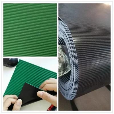 Anti-Slip Green/ Black Fine Ribbed Rubber Sheet