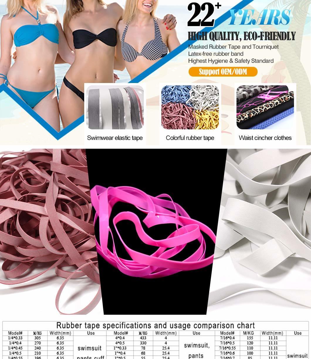 Underwear Eco-Friendly Latex Rubber Elastic Swimwear Tape Mask Tape