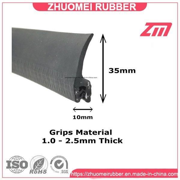 Car Door Edge Trim Rubber Seal with Fin and Metal Wire