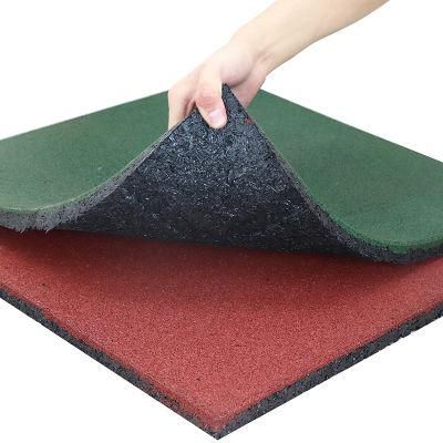 Outdoor Indoor Playground Rubber Tile / Fitness Rubber Mat