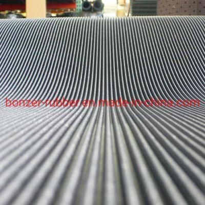 Best Selling Anti-Slip Soft Fine Ribbed Rubber Sheet / Corrugated Rubber Sheet