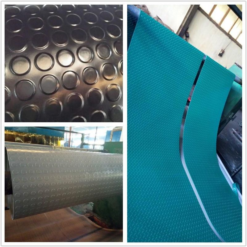 Gray Anti-Slip Rolled Rubber Floor Mats Round Stud Rubber Sheet