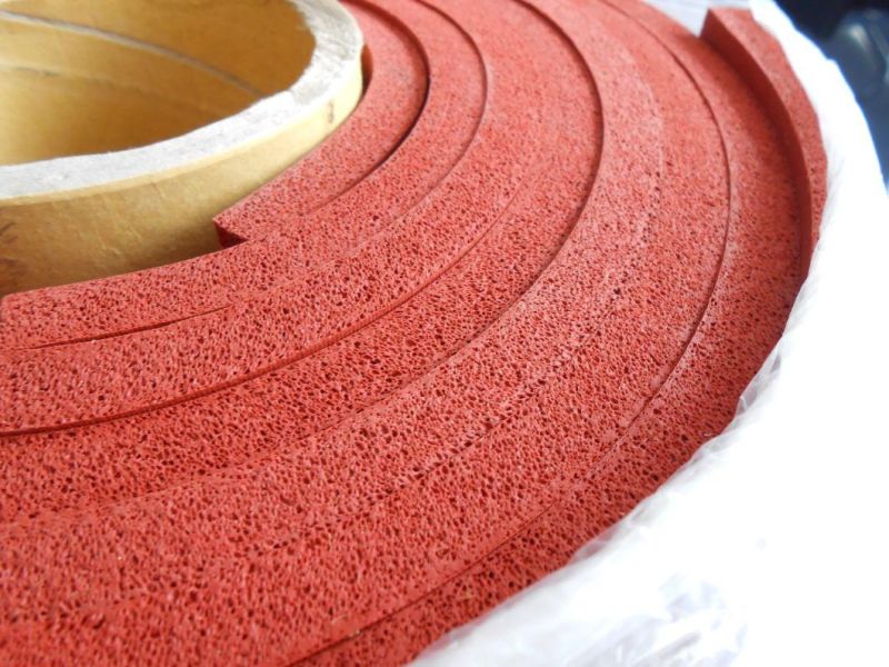 Aging Resistant Silicone Foam Sheet with 3m Adhesive with Dark Red
