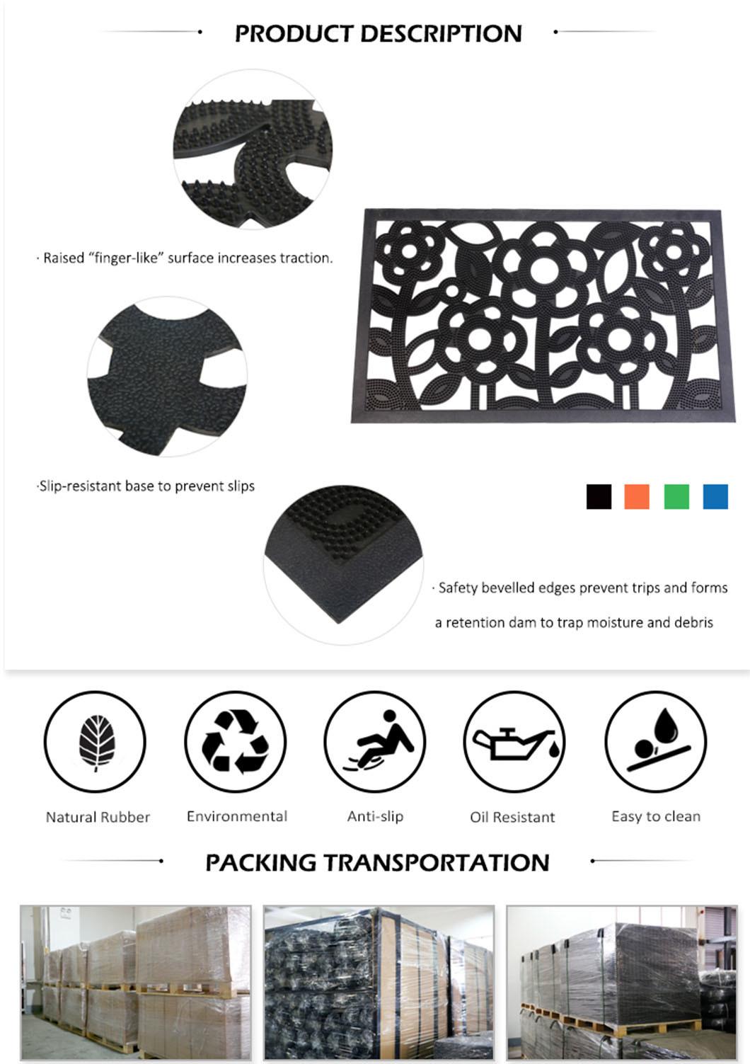 Hot Sale Non Slip Dust Control Absorbent Entrance Door Rubber Floor Mat Carpet