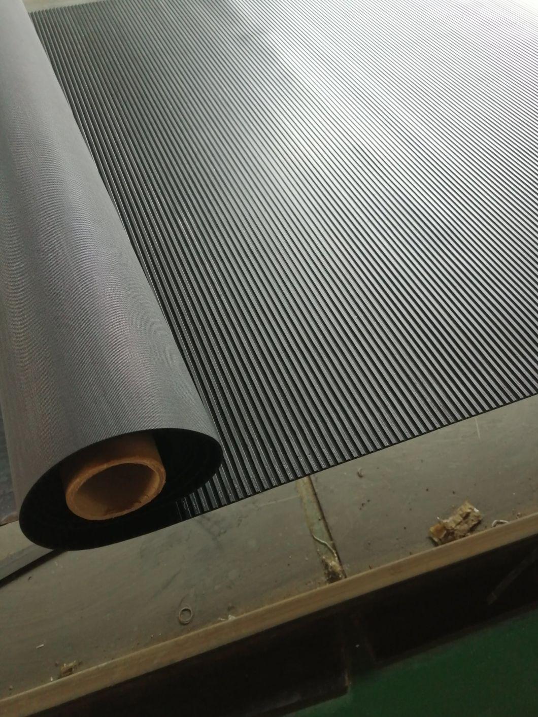 Fine Ribbed Rubber Non Slip Matting Rolls Corrugated Rubber Sheets