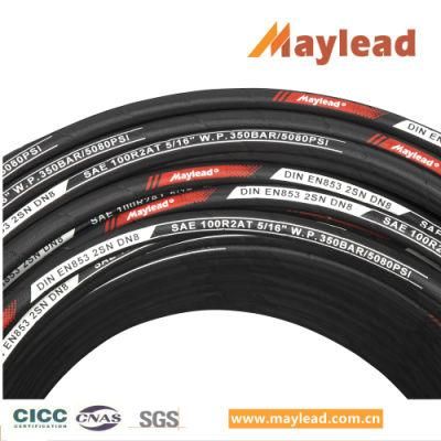 4 Steel Wire Winding Reinforced Hydraulic Spiral Rubber Hose with ISO9001 Approve