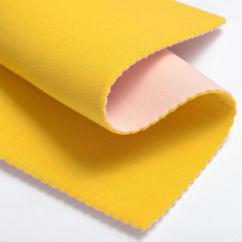 New Arrival Yellow Pattern Fabric White Neoprene Rubber for Bags