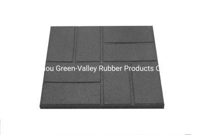 Outdoor Indoor Playground Rubber Tile / Playground Recycled Outdoor Rubber Patio Paver Tile Flooring