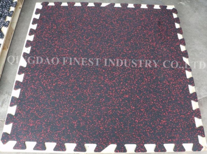 Gym Rubber Flooring EPDM Dots Interlcoking Rubber Mats