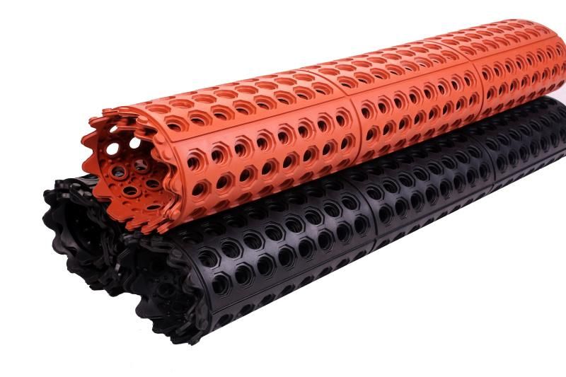 Anti-Slip Natural Rubber Interlocking Floor Tile Mat with Holes 3X3FT